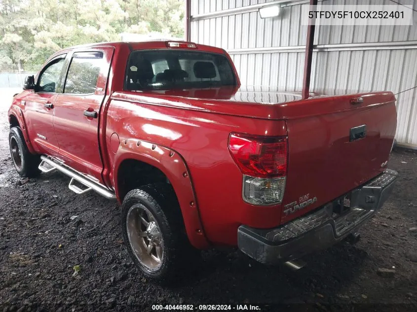 2012 Toyota Tundra Grade 5.7L V8 VIN: 5TFDY5F10CX252401 Lot: 40446952