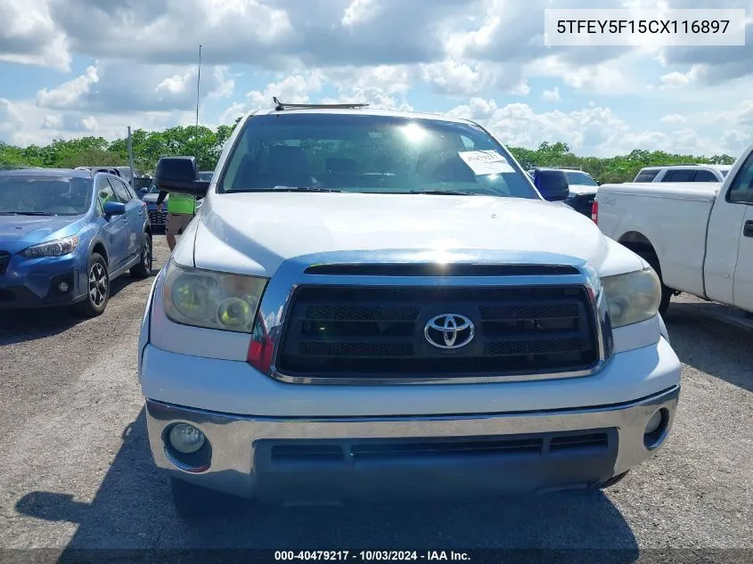 2012 Toyota Tundra Grade 5.7L V8 VIN: 5TFEY5F15CX116897 Lot: 40479217