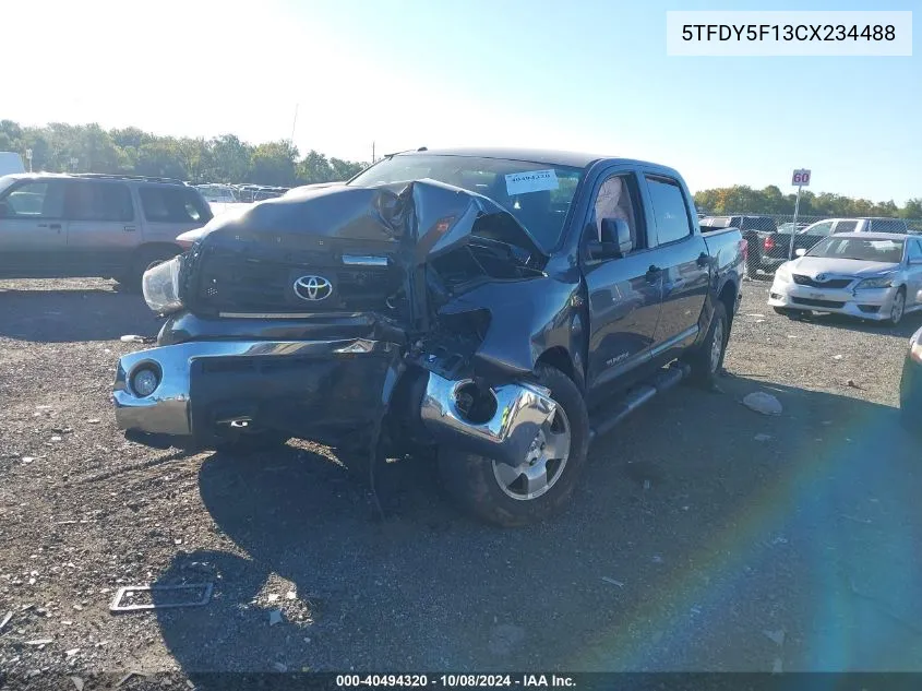 2012 Toyota Tundra Crewmax Sr5 VIN: 5TFDY5F13CX234488 Lot: 40494320