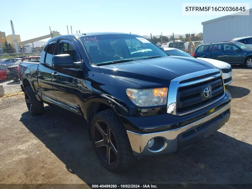 2012 Toyota Tundra Grade 4.6L V8 VIN: 5TFRM5F16CX036845 Lot: 40499260