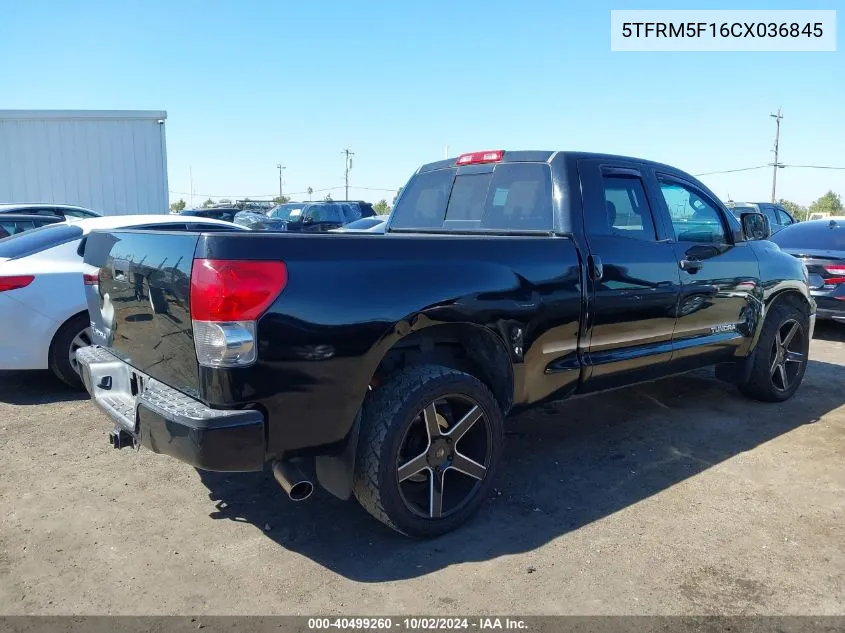 2012 Toyota Tundra Grade 4.6L V8 VIN: 5TFRM5F16CX036845 Lot: 40499260