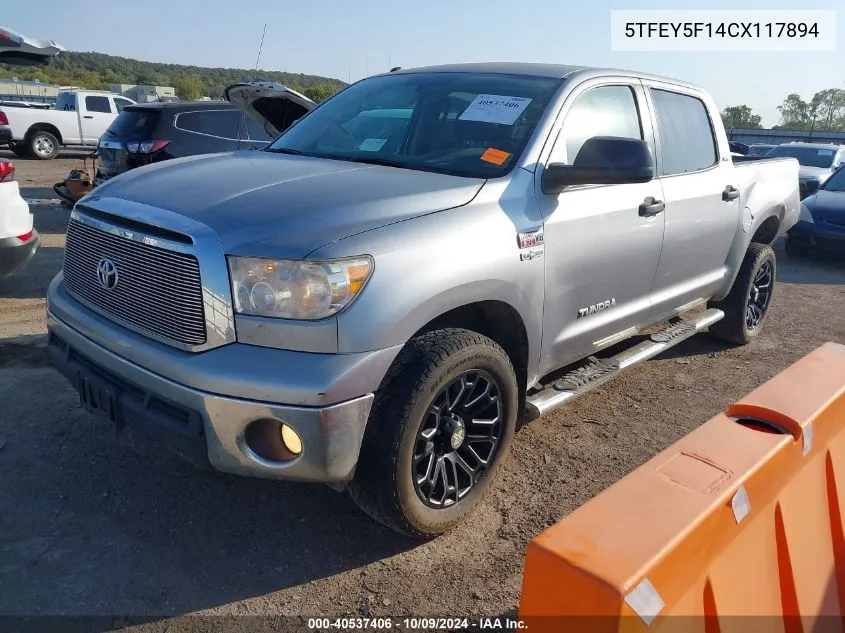 2012 Toyota Tundra Grade 5.7L V8 VIN: 5TFEY5F14CX117894 Lot: 40537406