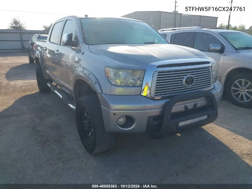 5TFHW5F16CX247761 2012 Toyota Tundra Limited 5.7L V8