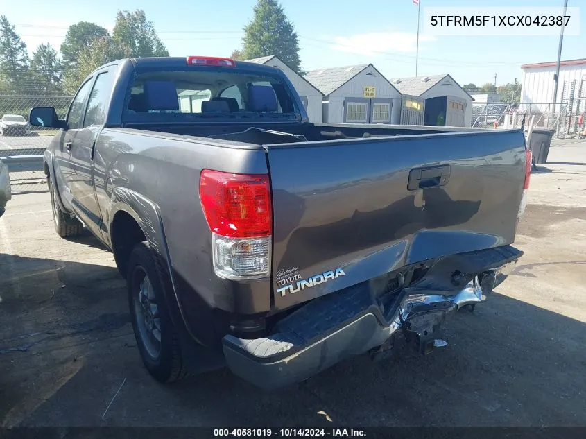 5TFRM5F1XCX042387 2012 Toyota Tundra Grade 4.6L V8