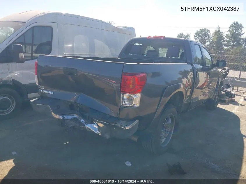 5TFRM5F1XCX042387 2012 Toyota Tundra Grade 4.6L V8