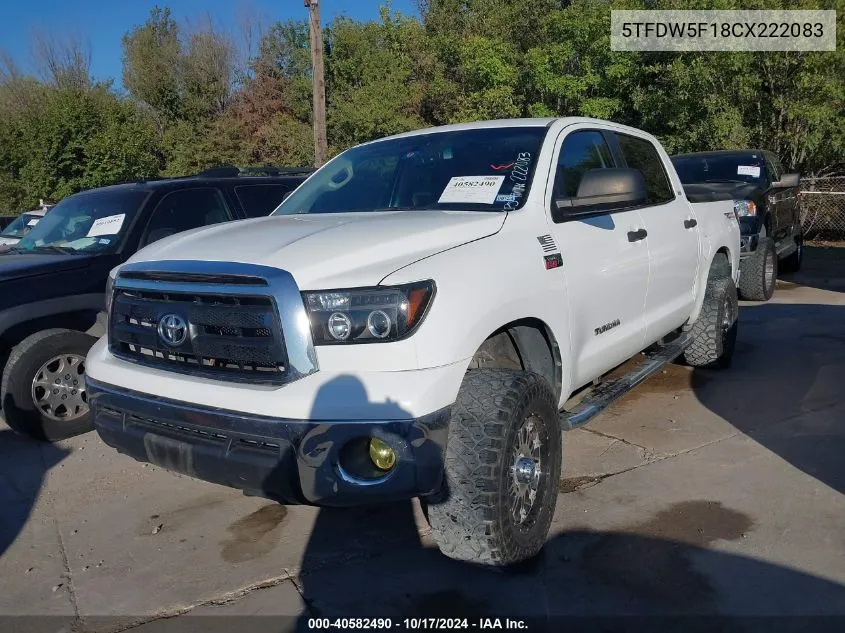 5TFDW5F18CX222083 2012 Toyota Tundra Grade 5.7L V8