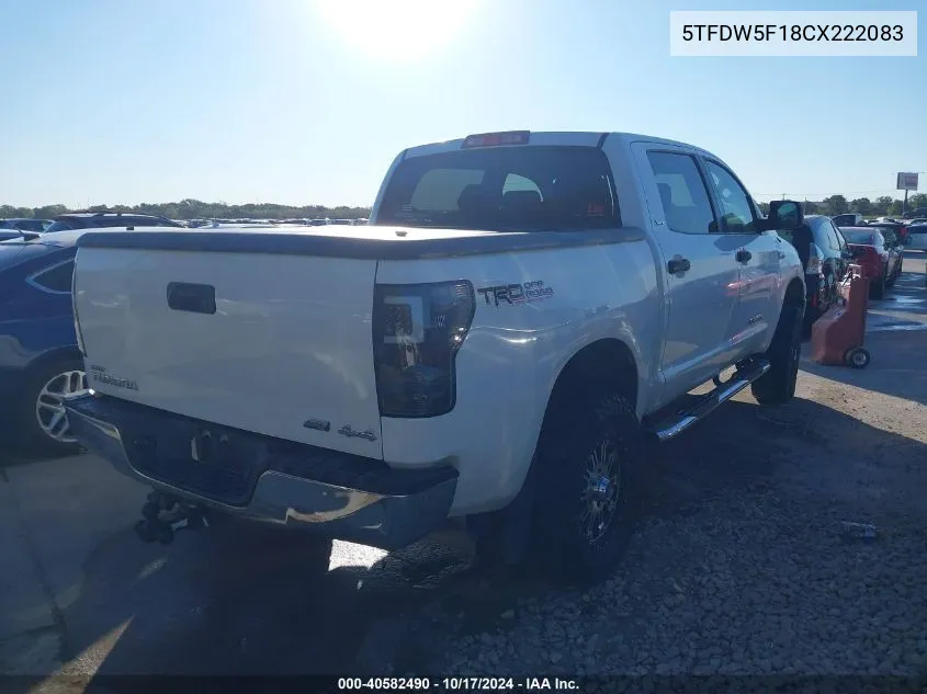 2012 Toyota Tundra Grade 5.7L V8 VIN: 5TFDW5F18CX222083 Lot: 40582490