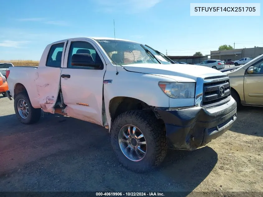 5TFUY5F14CX251705 2012 Toyota Tundra Grade 5.7L V8