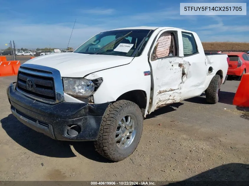 5TFUY5F14CX251705 2012 Toyota Tundra Grade 5.7L V8