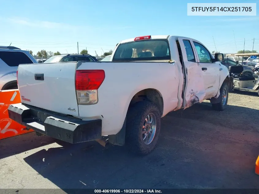 5TFUY5F14CX251705 2012 Toyota Tundra Grade 5.7L V8