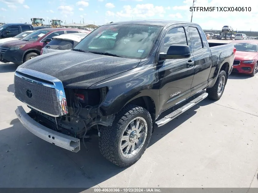 2012 Toyota Tundra Grade 4.6L V8 VIN: 5TFRM5F1XCX040610 Lot: 40630366