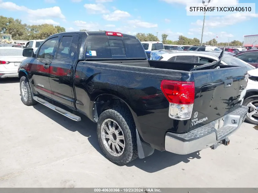 2012 Toyota Tundra Grade 4.6L V8 VIN: 5TFRM5F1XCX040610 Lot: 40630366