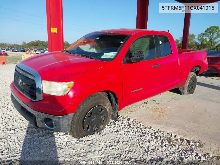 2012 Toyota Tundra Grade 4.6L V8 VIN: 5TFRM5F11CX041015 Lot: 40664768