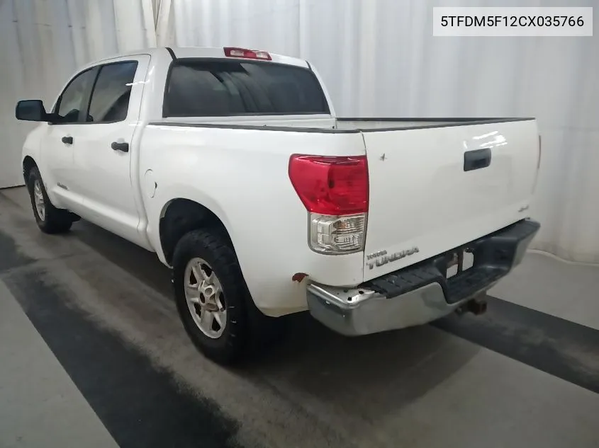 2012 Toyota Tundra Crewmax Sr5 VIN: 5TFDM5F12CX035766 Lot: 40669894