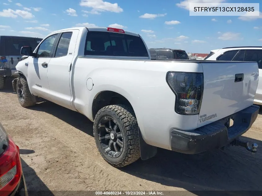 2012 Toyota Tundra Grade 5.7L V8 VIN: 5TFRY5F13CX128435 Lot: 40680234