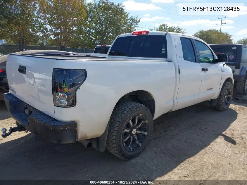 2012 Toyota Tundra Grade 5.7L V8 VIN: 5TFRY5F13CX128435 Lot: 40680234