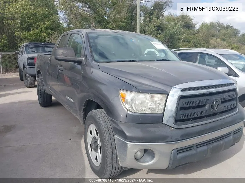 2012 Toyota Tundra Grade 4.6L V8 VIN: 5TFRM5F19CX039223 Lot: 40708713