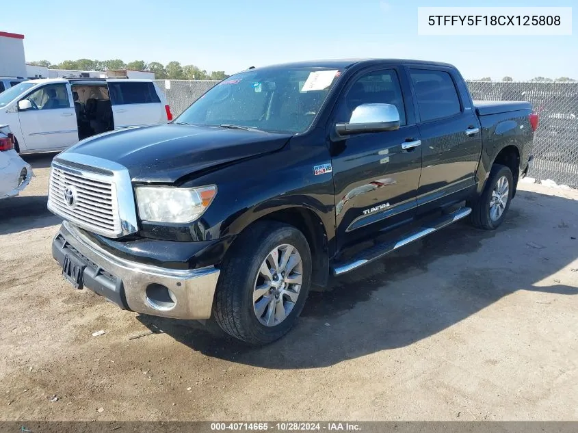 2012 Toyota Tundra Limited 5.7L V8 VIN: 5TFFY5F18CX125808 Lot: 40714665