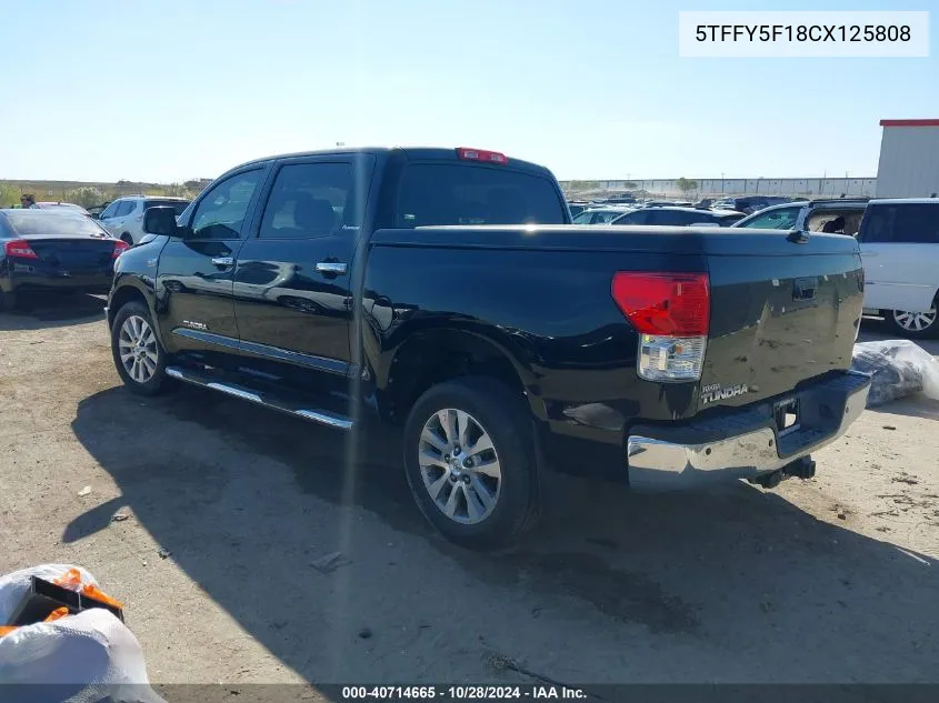 2012 Toyota Tundra Limited 5.7L V8 VIN: 5TFFY5F18CX125808 Lot: 40714665