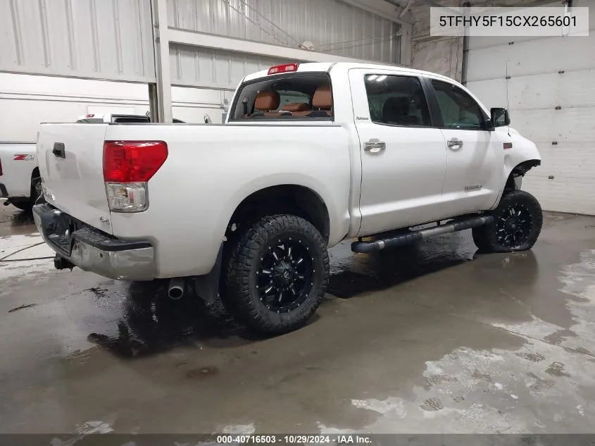 2012 Toyota Tundra Limited 5.7L V8 VIN: 5TFHY5F15CX265601 Lot: 40716503