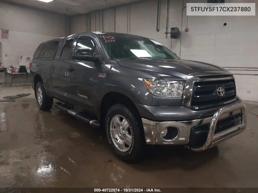 2012 Toyota Tundra Grade 5.7L V8 VIN: 5TFUY5F17CX237880 Lot: 40722074