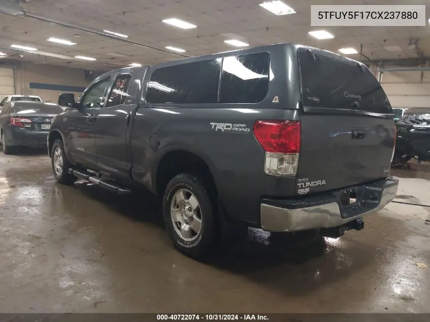 2012 Toyota Tundra Grade 5.7L V8 VIN: 5TFUY5F17CX237880 Lot: 40722074