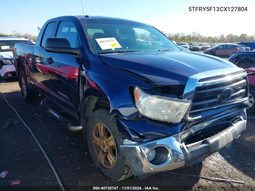 2012 Toyota Tundra Grade 5.7L V8 VIN: 5TFRY5F13CX127804 Lot: 40738747