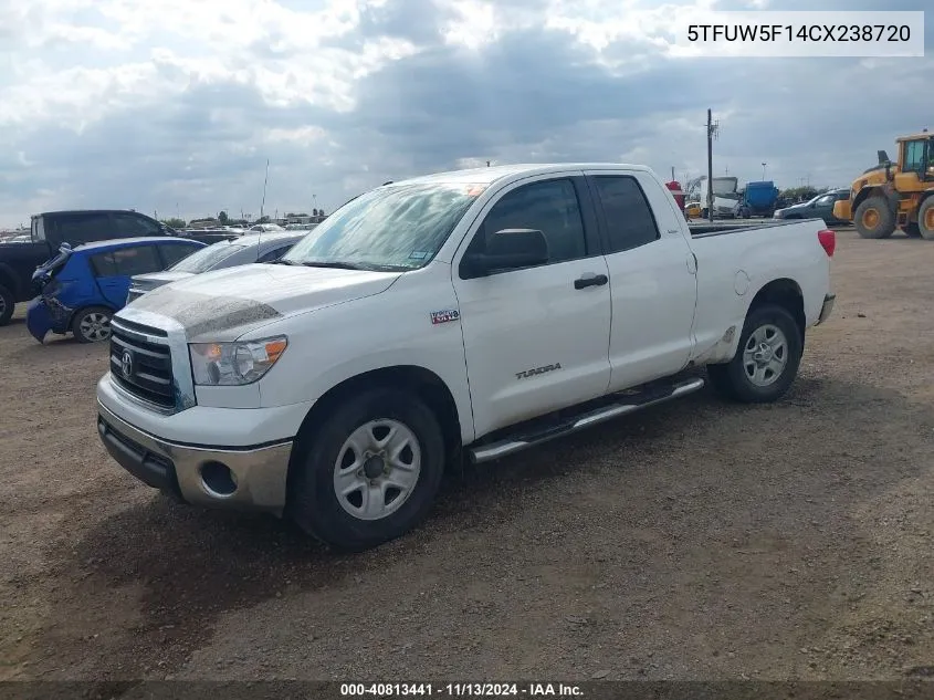 2012 Toyota Tundra Grade 5.7L V8 VIN: 5TFUW5F14CX238720 Lot: 40813441