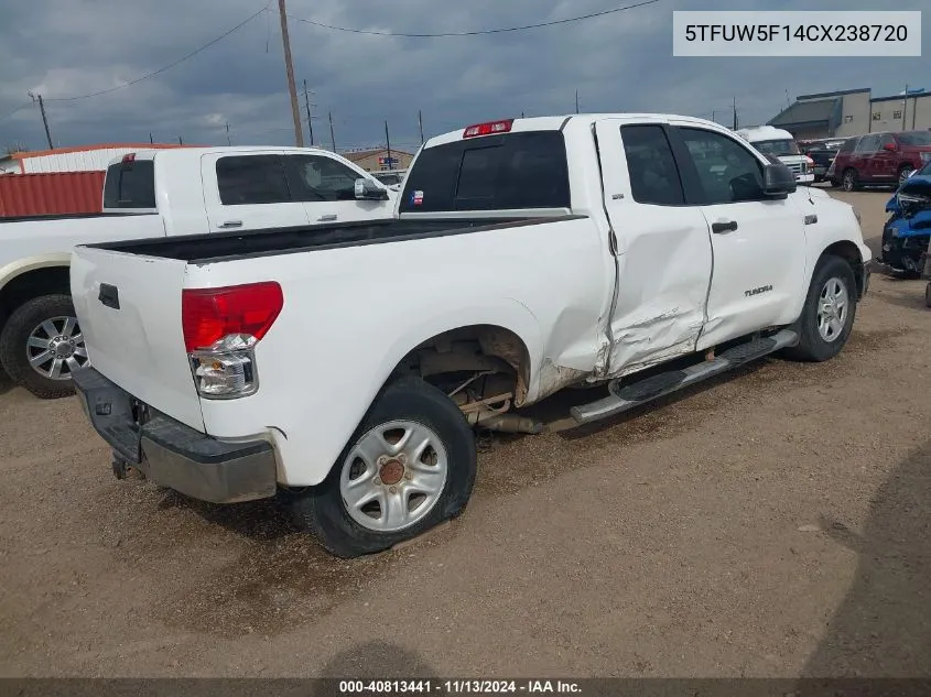 2012 Toyota Tundra Grade 5.7L V8 VIN: 5TFUW5F14CX238720 Lot: 40813441