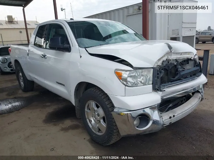 2012 Toyota Tundra Grade 4.6L V8 VIN: 5TFRM5F1SCX046461 Lot: 40825425