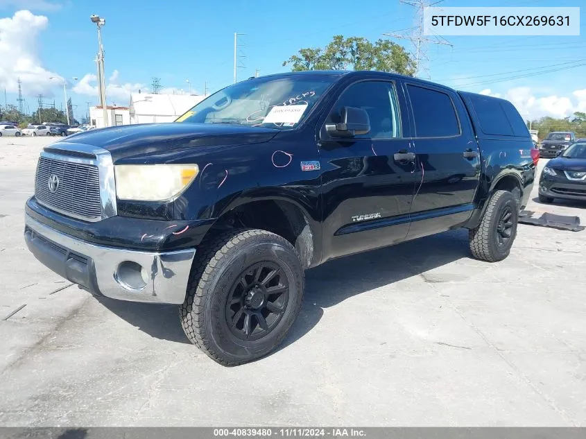 2012 Toyota Tundra Grade 5.7L V8 VIN: 5TFDW5F16CX269631 Lot: 40839480