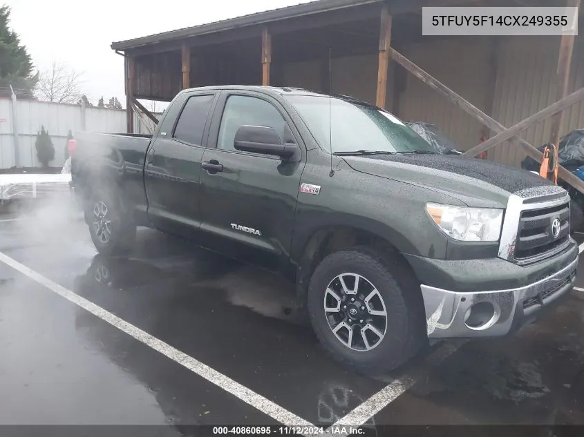 2012 Toyota Tundra Grade 5.7L V8 VIN: 5TFUY5F14CX249355 Lot: 40860695