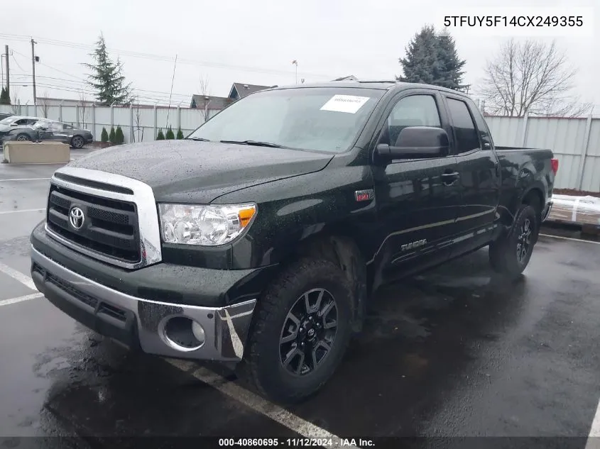 2012 Toyota Tundra Grade 5.7L V8 VIN: 5TFUY5F14CX249355 Lot: 40860695