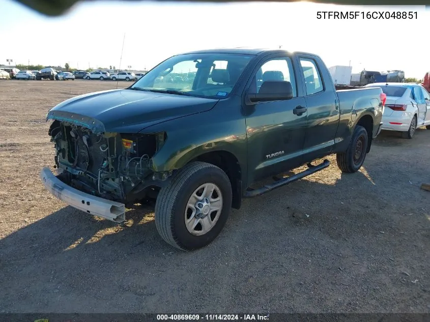 2012 Toyota Tundra Grade 4.6L V8 VIN: 5TFRM5F16CX048851 Lot: 40869609