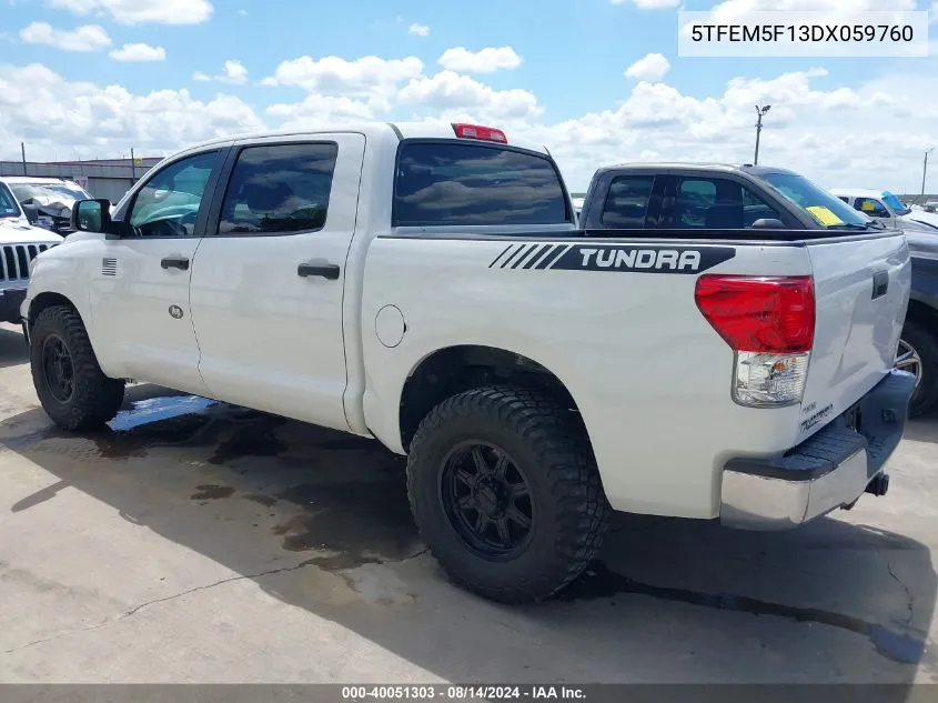 2013 Toyota Tundra Grade 4.6L V8 VIN: 5TFEM5F13DX059760 Lot: 40051303