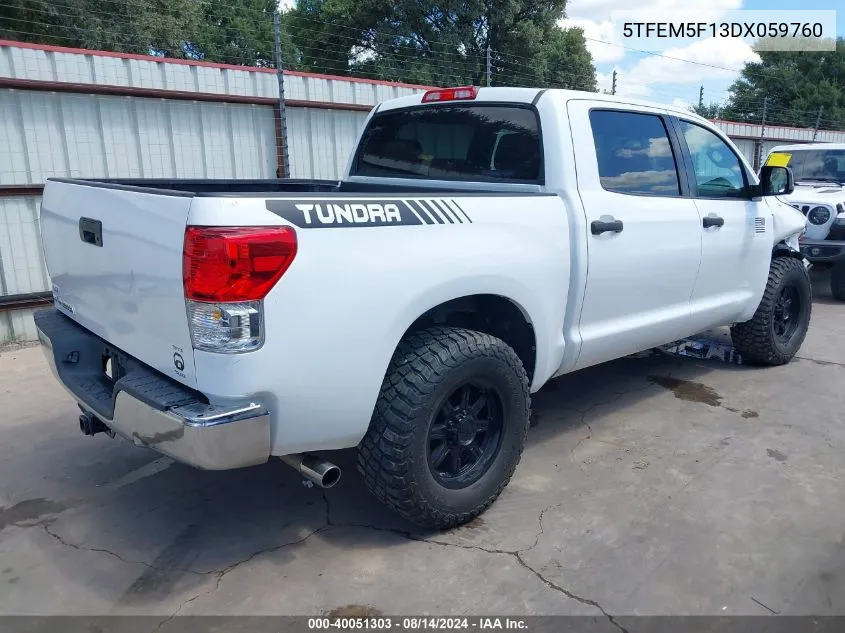 2013 Toyota Tundra Grade 4.6L V8 VIN: 5TFEM5F13DX059760 Lot: 40051303