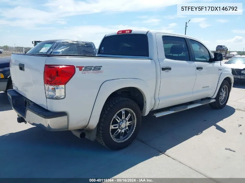 2013 Toyota Tundra Grade 5.7L V8 VIN: 5TFEY5F17DX146792 Lot: 40118364