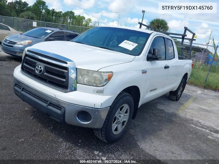 2013 Toyota Tundra Grade 5.7L V8 VIN: 5TFRY5F19DX145760 Lot: 40214746