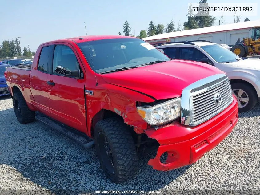 2013 Toyota Tundra Grade 5.7L V8 VIN: 5TFUY5F14DX301892 Lot: 40230189