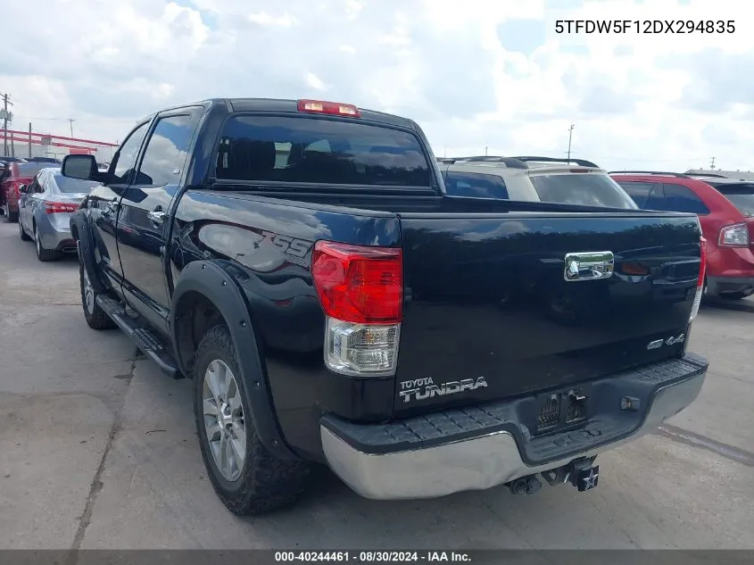 2013 Toyota Tundra Grade 5.7L V8 VIN: 5TFDW5F12DX294835 Lot: 40244461