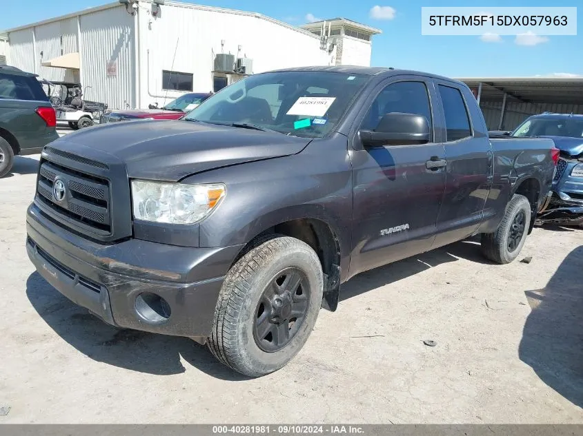 2013 Toyota Tundra Double Cab Sr5 VIN: 5TFRM5F15DX057963 Lot: 40281981