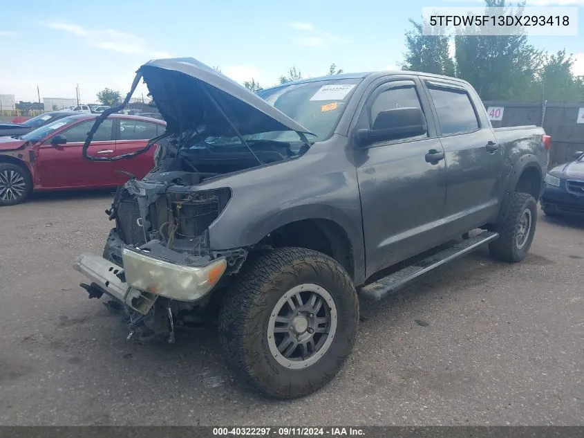 2013 Toyota Tundra Grade 5.7L V8 VIN: 5TFDW5F13DX293418 Lot: 40322297