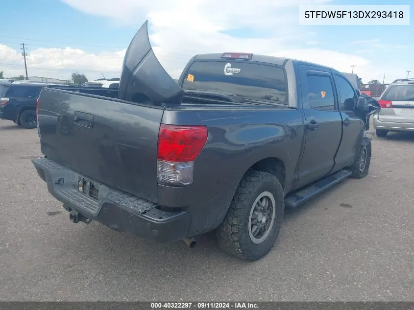 2013 Toyota Tundra Grade 5.7L V8 VIN: 5TFDW5F13DX293418 Lot: 40322297