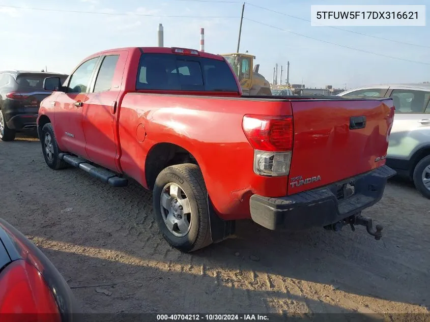 2013 Toyota Tundra Grade 5.7L V8 VIN: 5TFUW5F17DX316621 Lot: 40704212