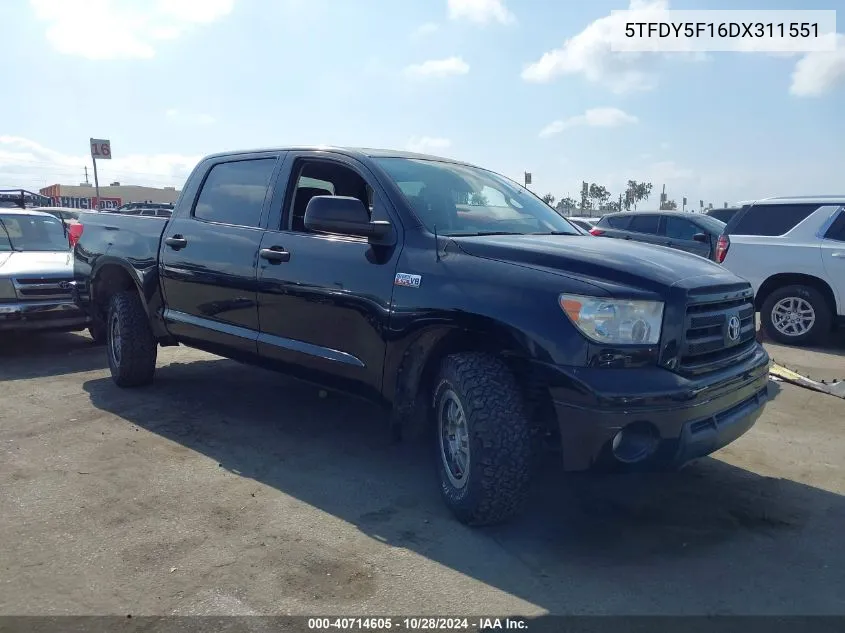 2013 Toyota Tundra Crewmax Sr5 VIN: 5TFDY5F16DX311551 Lot: 40714605