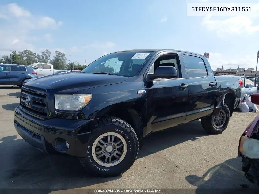 2013 Toyota Tundra Crewmax Sr5 VIN: 5TFDY5F16DX311551 Lot: 40714605