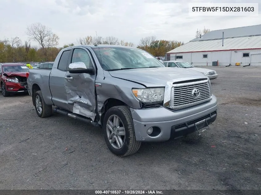 2013 Toyota Tundra Limited 5.7L V8 VIN: 5TFBW5F15DX281603 Lot: 40718537