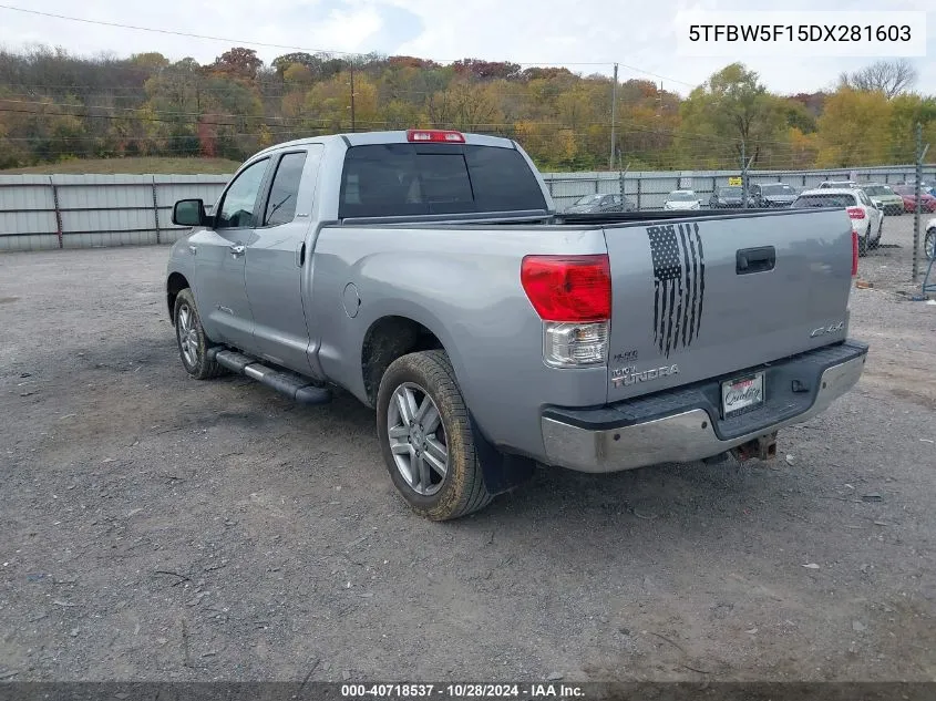 2013 Toyota Tundra Limited 5.7L V8 VIN: 5TFBW5F15DX281603 Lot: 40718537