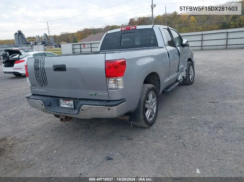 2013 Toyota Tundra Limited 5.7L V8 VIN: 5TFBW5F15DX281603 Lot: 40718537