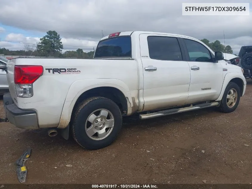 2013 Toyota Tundra Limited 5.7L V8 VIN: 5TFHW5F17DX309654 Lot: 40751917